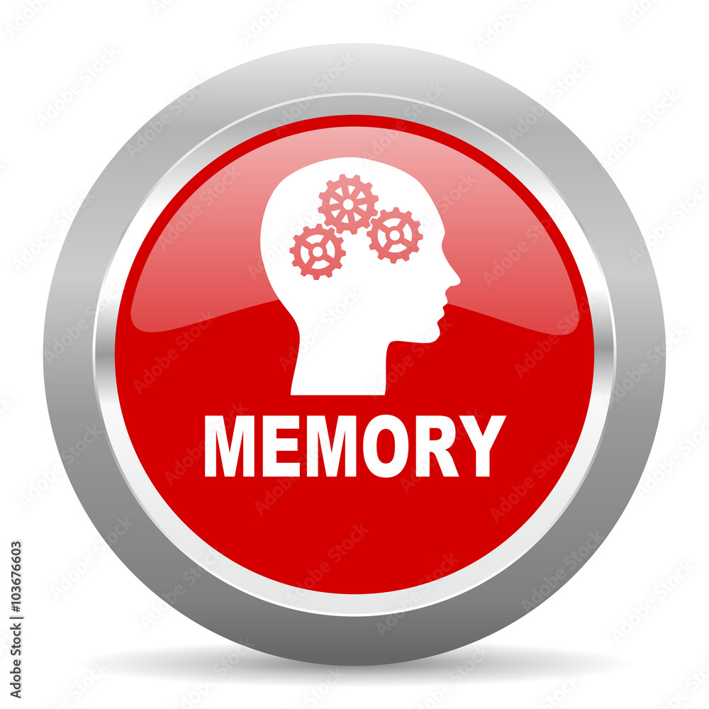 memory red metallic chrome web circle glossy icon memory red metallic chrome web circle glossy icon