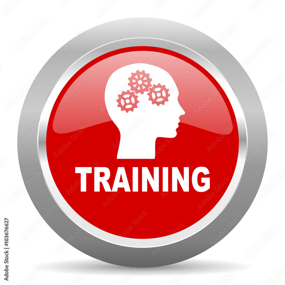 training red metallic chrome web circle glossy icon training red metallic chrome web circle glossy icon