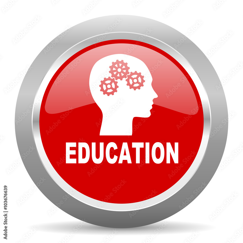 education red metallic chrome web circle glossy icon education red metallic chrome web circle glossy icon