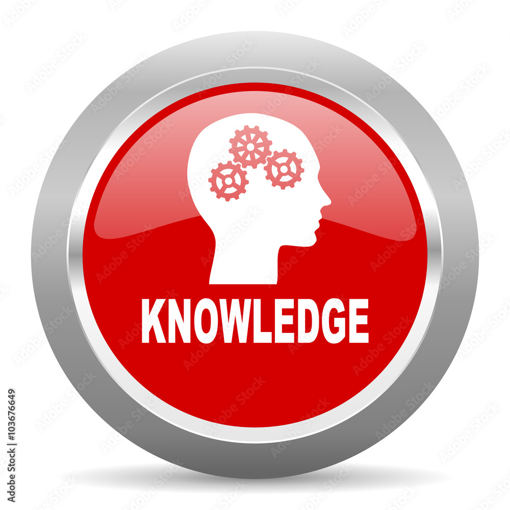 knowledge red metallic chrome web circle glossy icon knowledge red metallic chrome web circle glossy icon