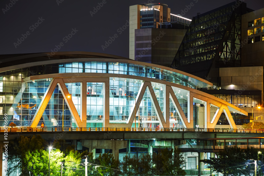 Obraz premium Philips Arena and CNN Center in Atlanta, GA