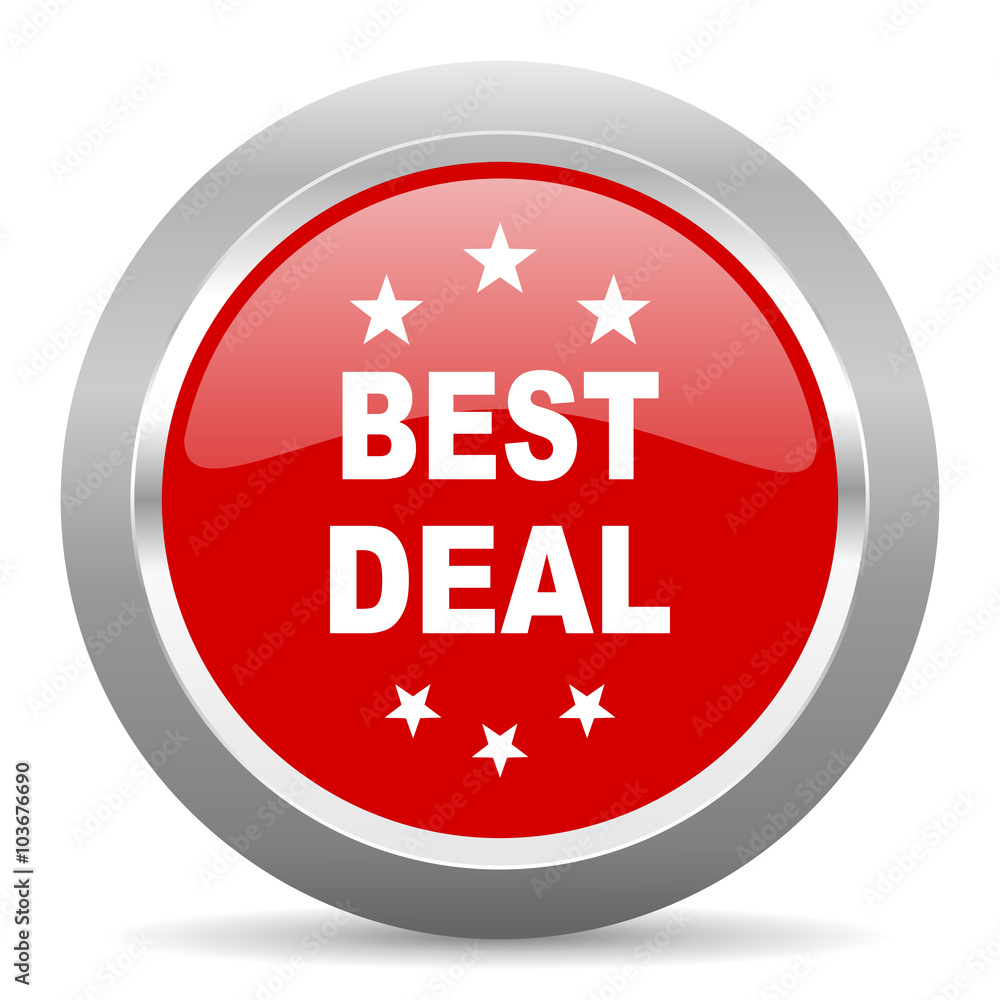 best deal red metallic chrome web circle glossy icon best deal red metallic chrome web circle glossy icon