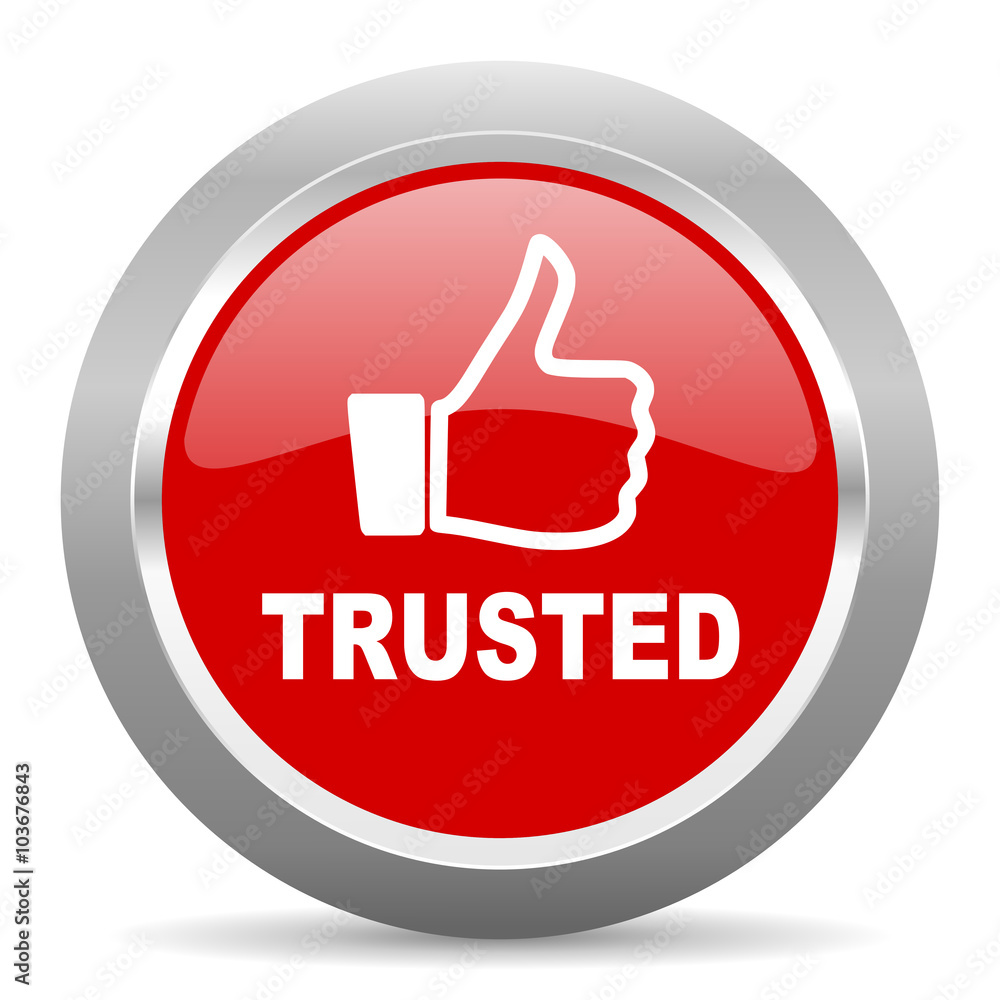 trusted red metallic chrome web circle glossy icon trusted red metallic chrome web circle glossy icon