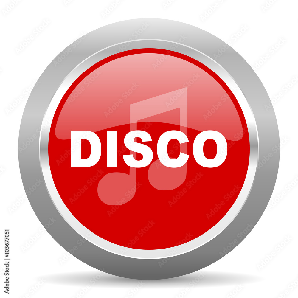 disco music red metallic chrome web circle glossy icon disco music red metallic chrome web circle glossy icon