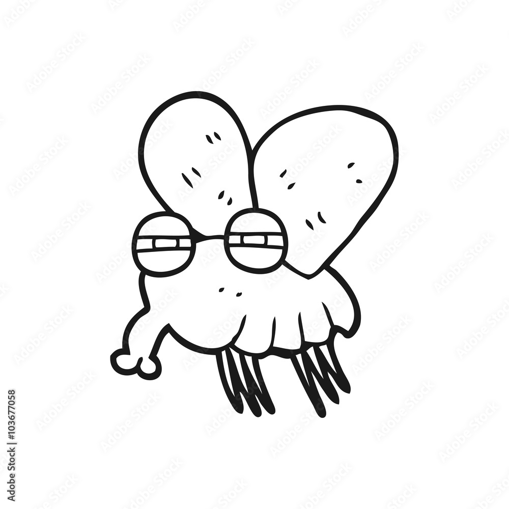 black and white cartoon fly black and white cartoon fly