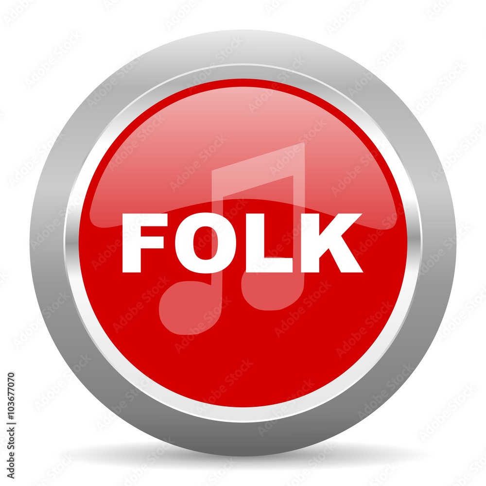 folk music red metallic chrome web circle glossy icon folk music red metallic chrome web circle glossy icon