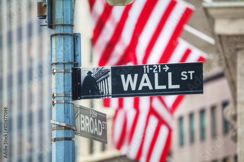 Obraz na płótnie Wall street sign in New York City w salonie