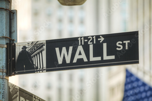 Obraz na płótnie Wall street sign in New York City w salonie