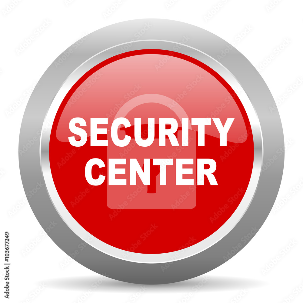 security center red metallic chrome web circle glossy icon security center red metallic chrome web circle glossy icon