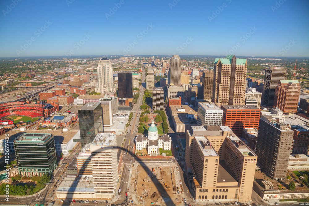 Downtown St Louis, MO with the Old Courthouse