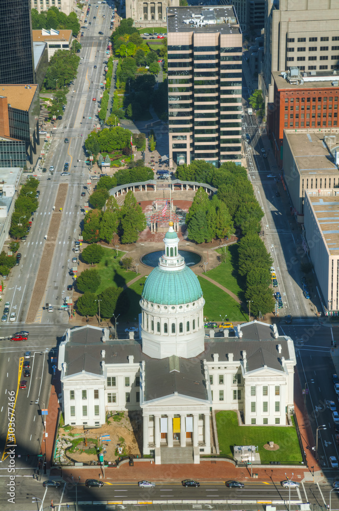 Downtown St Louis, MO with the Old Courthouse
