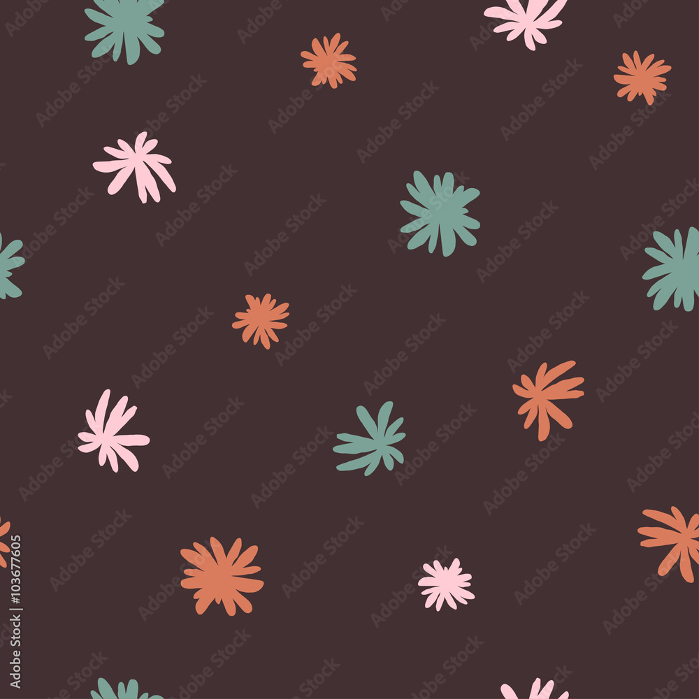 Vector seamless cute minimalistic flower pattern. Vector seamless cute minimalistic flower pattern.