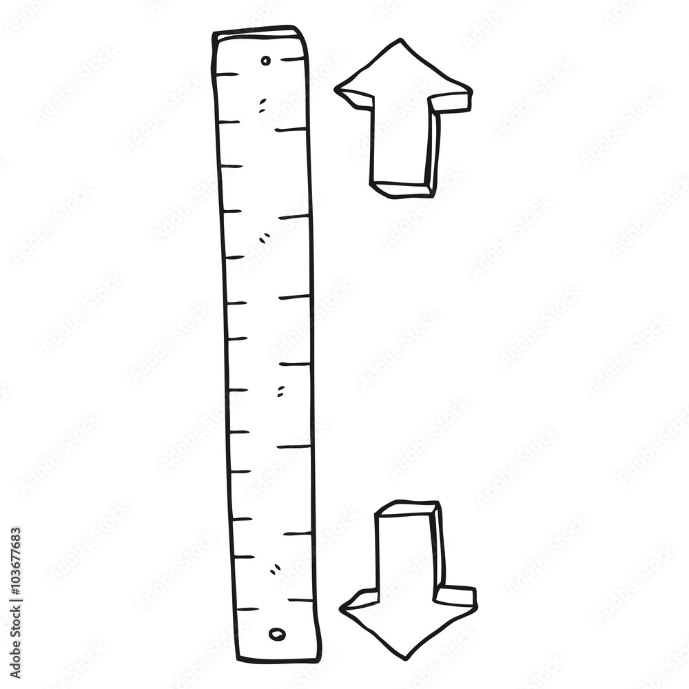 black and white cartoon wooden ruler black and white cartoon wooden ruler