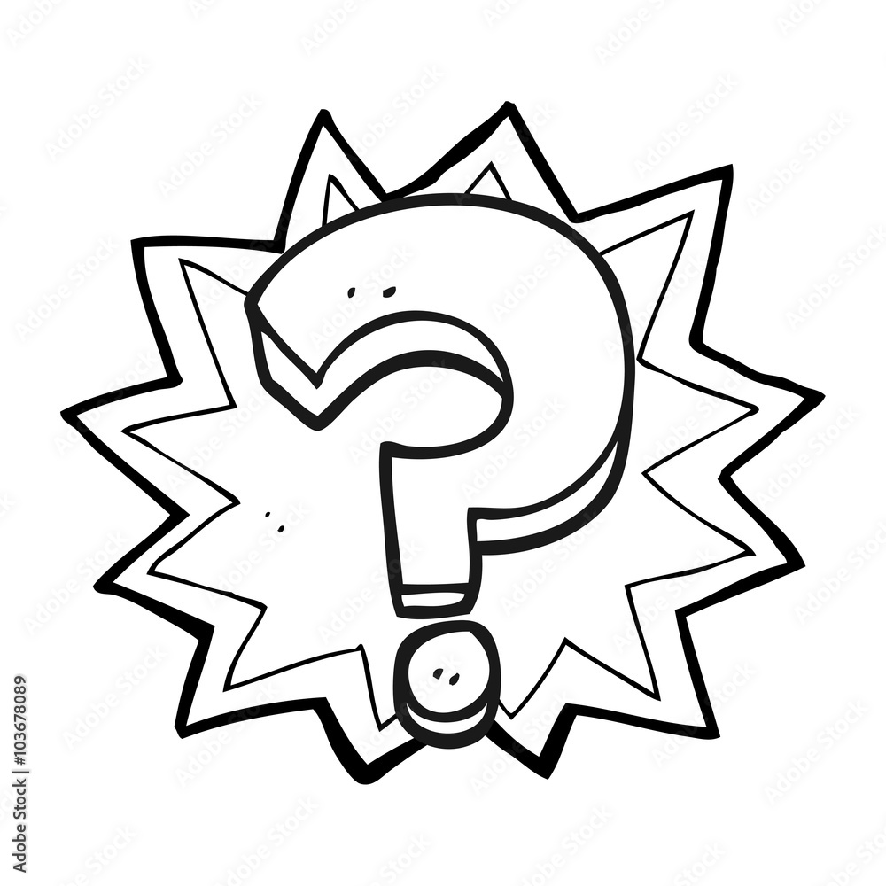 black and white cartoon question mark Stock Vector Adobe Stock