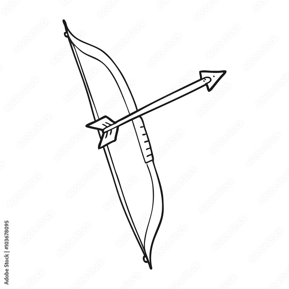 black and white cartoon bow and arrow Stock Vector Adobe Stock