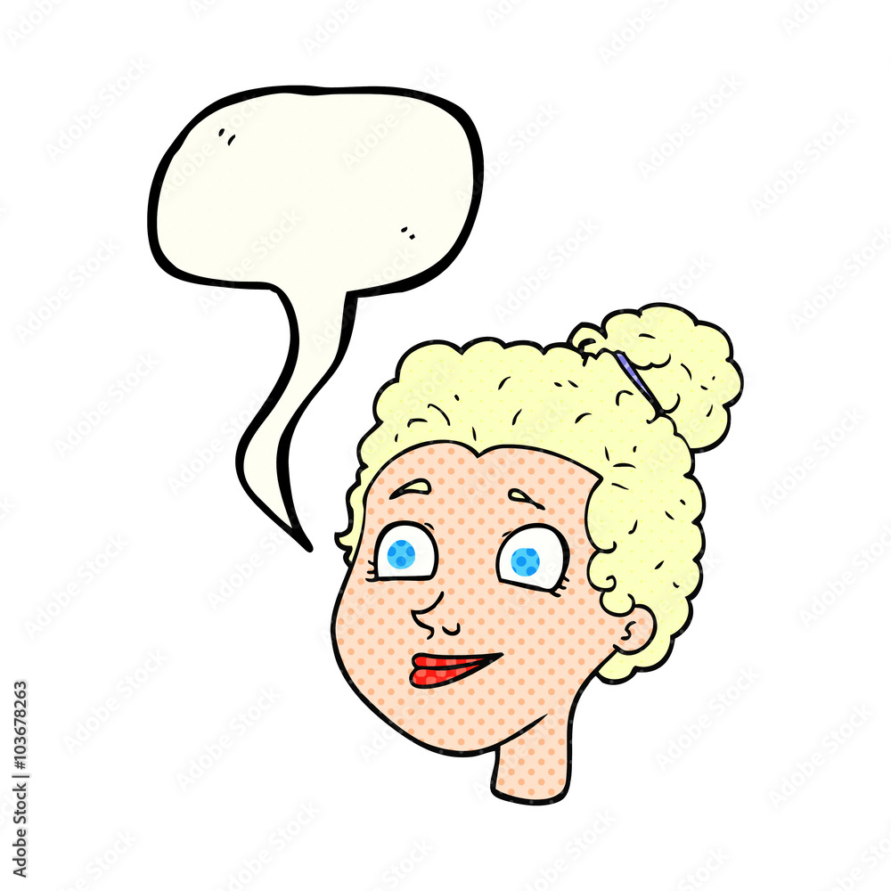 comic book speech bubble cartoon female face comic book speech bubble cartoon female face
