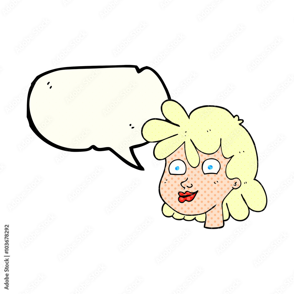 comic book speech bubble cartoon female face comic book speech bubble cartoon female face