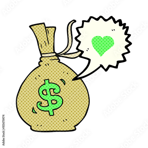 comic book speech bubble cartoon bag of money