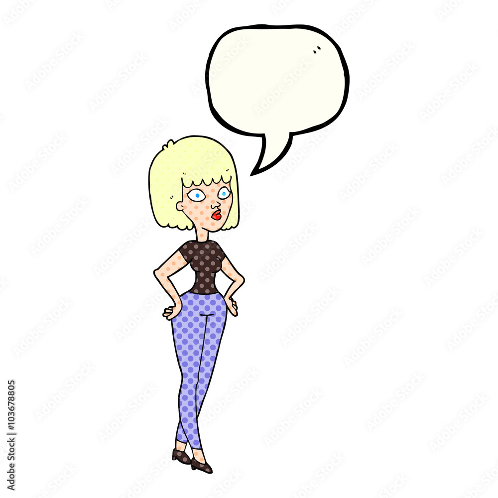 comic book speech bubble cartoon woman with hands on hips comic book speech bubble cartoon woman with hands on hips