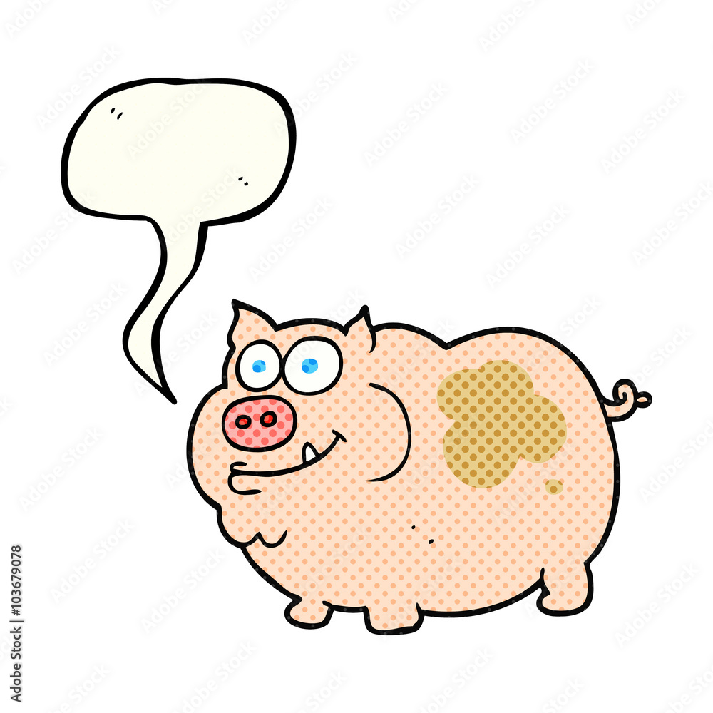 comic book speech bubble cartoon pig comic book speech bubble cartoon pig