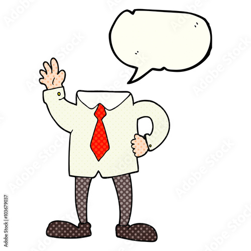 comic book speech bubble cartoon headless businessman
