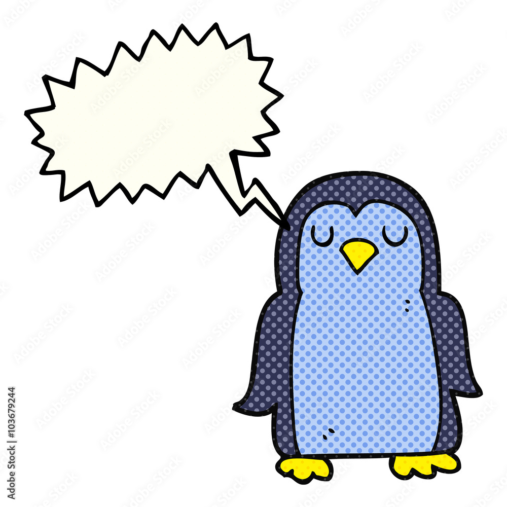 comic book speech bubble cartoon penguin comic book speech bubble cartoon penguin