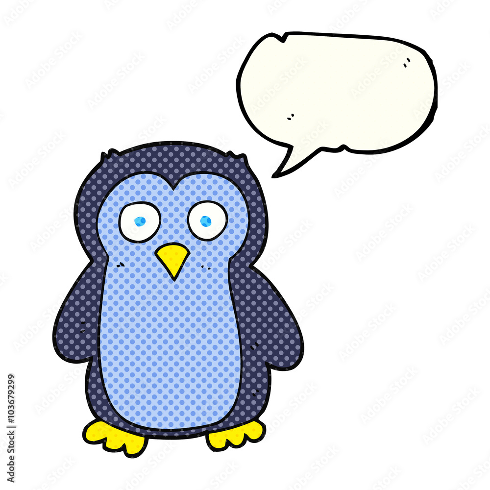 comic book speech bubble cartoon penguin