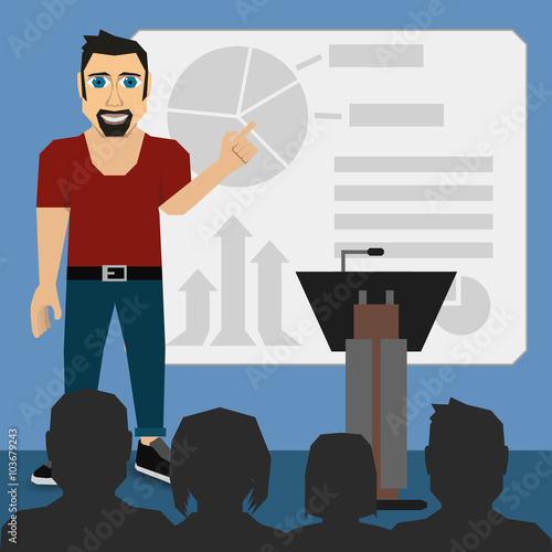 Illustration Vector Graphic Guy Presentation