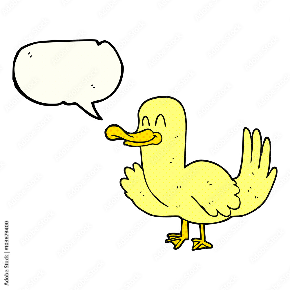 comic book speech bubble cartoon duck