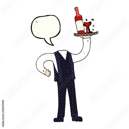 comic book speech bubble cartoon headless waiter (add own photos