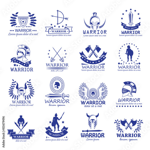 Warrior Icons Set - Vector Illustration
