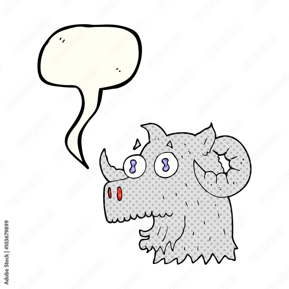 comic book speech bubble cartoon ram head comic book speech bubble cartoon ram head