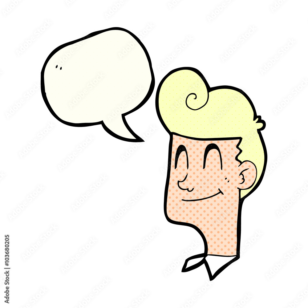 comic book speech bubble cartoon smiling man comic book speech bubble cartoon smiling man