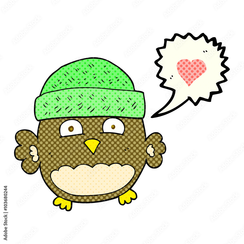 comic book speech bubble cartoon cute owl