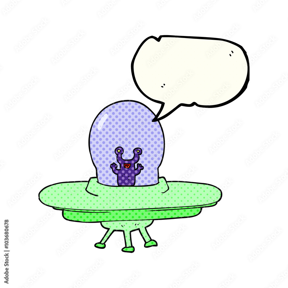 comic book speech bubble cartoon alien spaceship comic book speech bubble cartoon alien spaceship