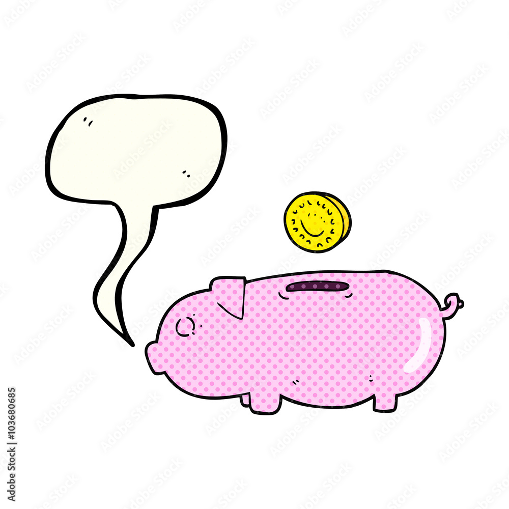 comic book speech bubble cartoon piggy bank comic book speech bubble cartoon piggy bank