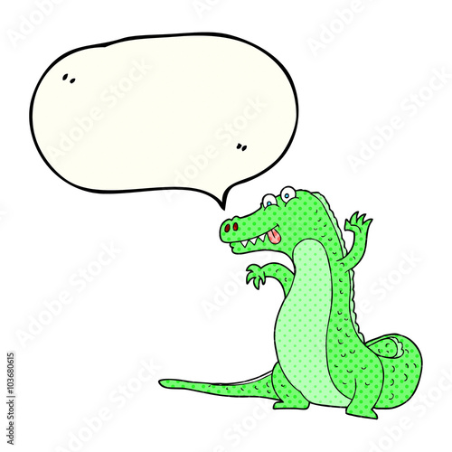 comic book speech bubble cartoon crocodile