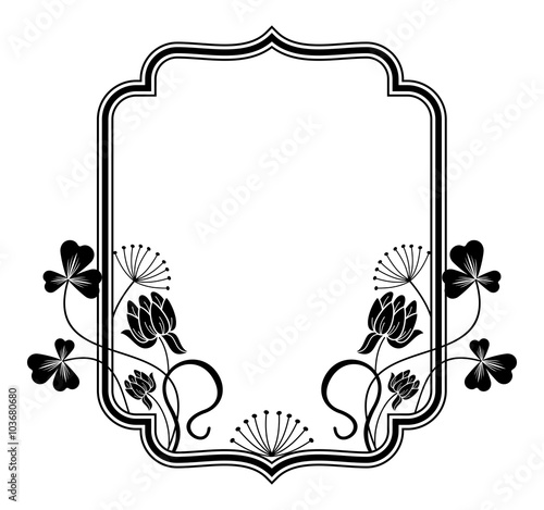 Outline frame with floral contours