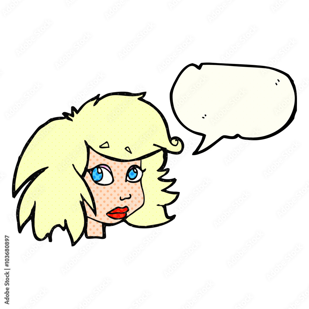 comic book speech bubble cartoon female face comic book speech bubble cartoon female face