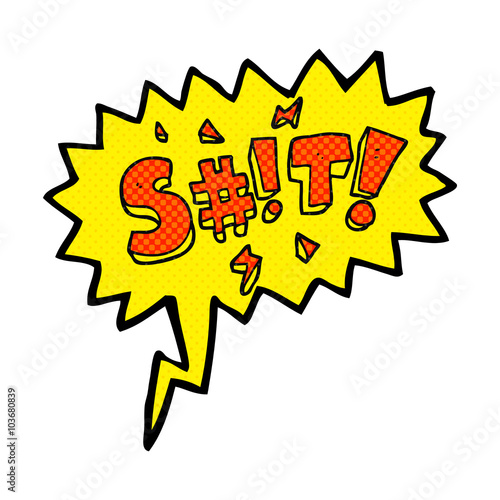 comic book speech bubble cartoon obscured swearword