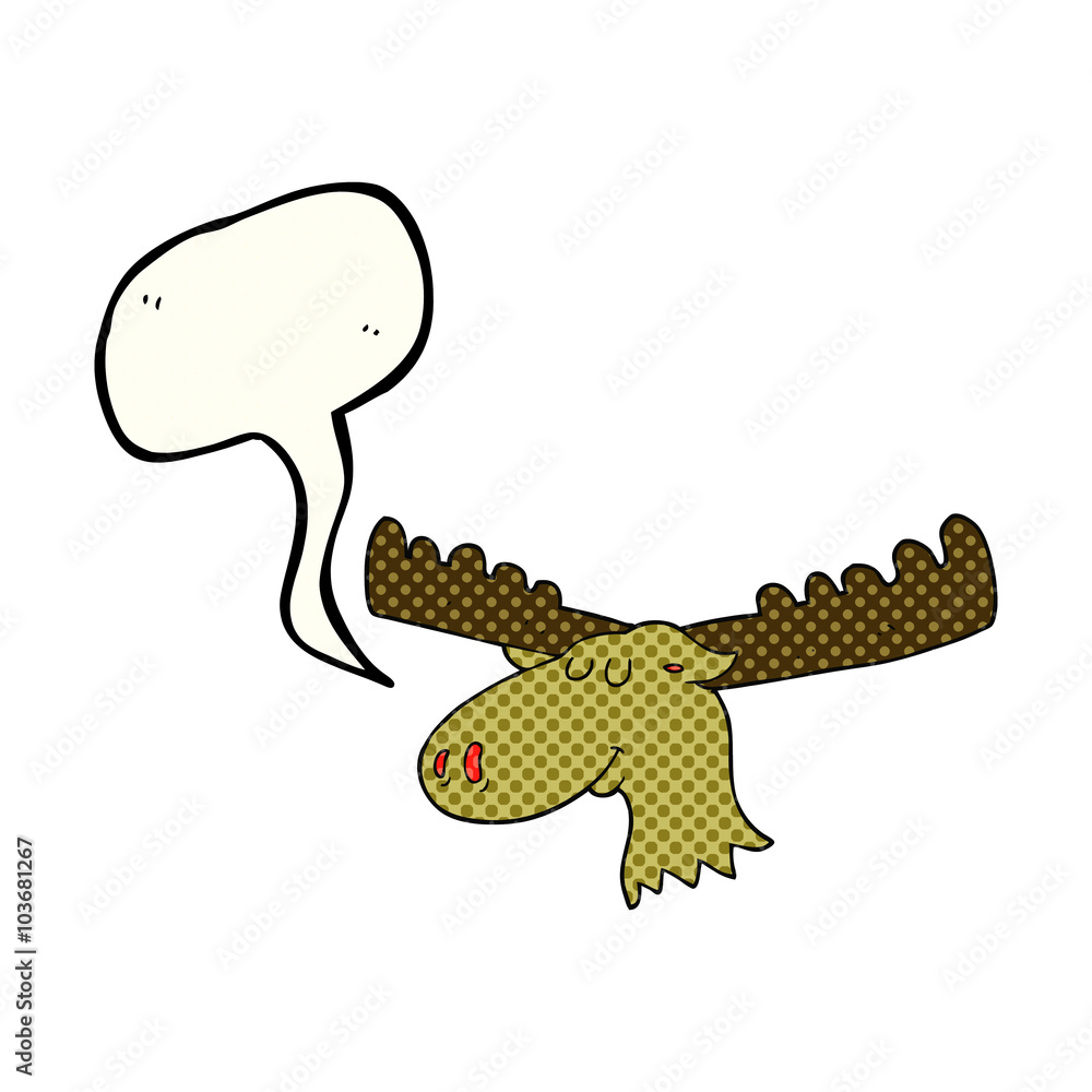 Obraz premium comic book speech bubble cartoon moose