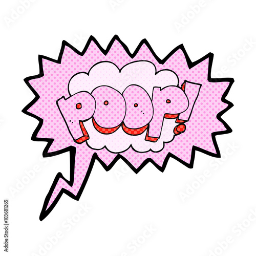 comic book speech bubble cartoon poop! text