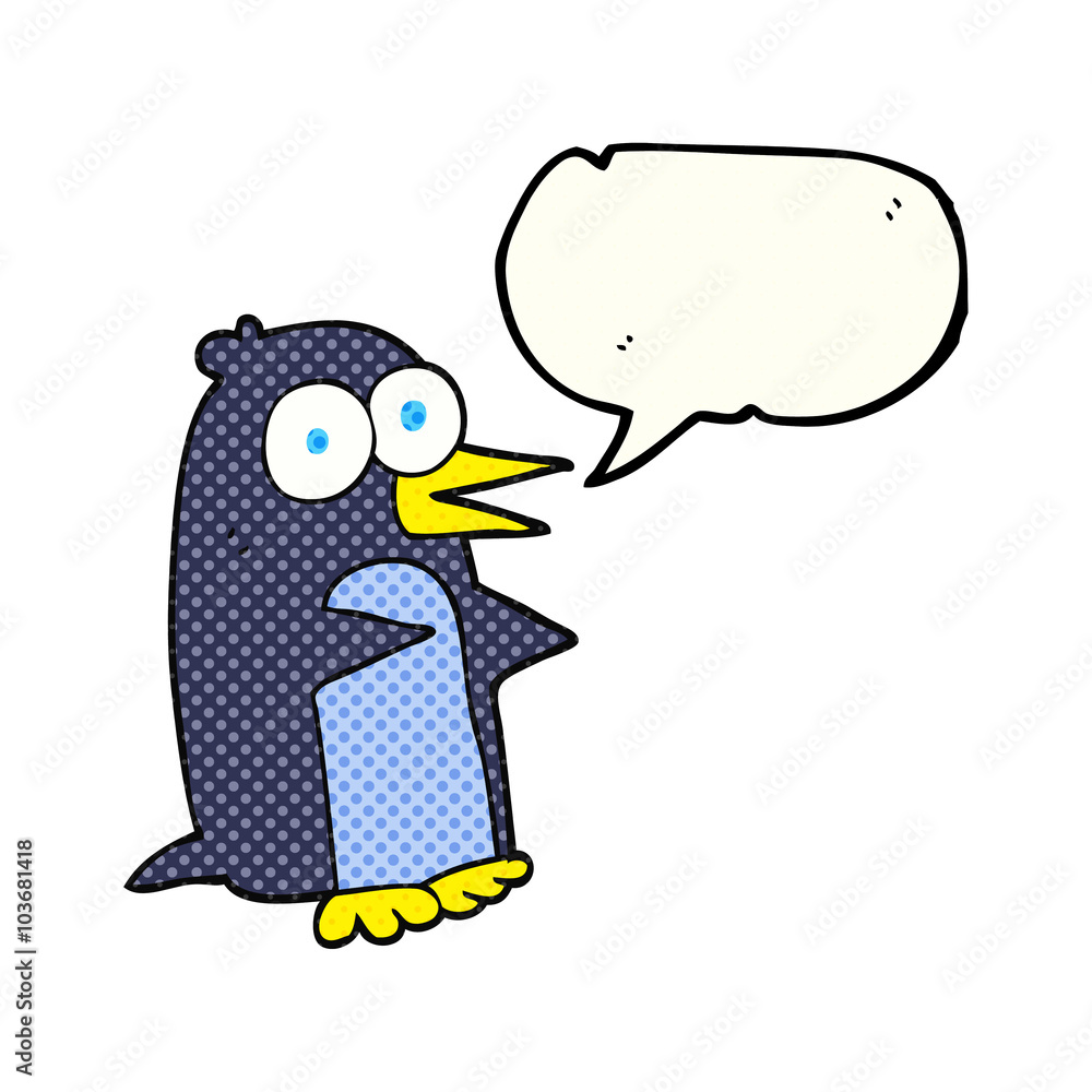 comic book speech bubble cartoon penguin comic book speech bubble cartoon penguin
