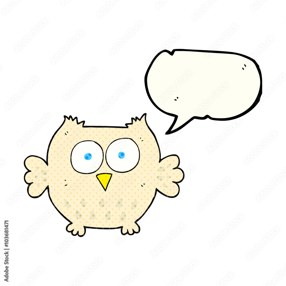 comic book speech bubble cartoon happy owl comic book speech bubble cartoon happy owl