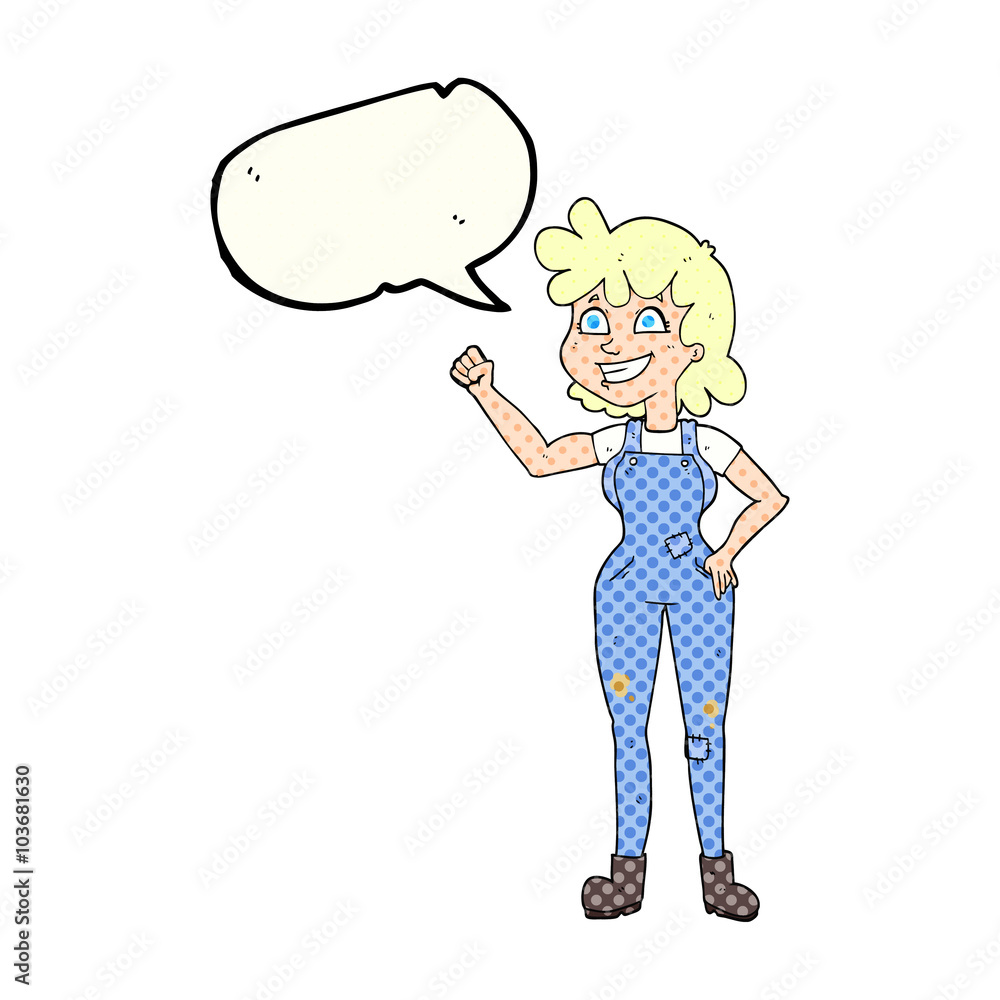 comic book speech bubble cartoon determined woman clenching fist comic book speech bubble cartoon determined woman clenching fist