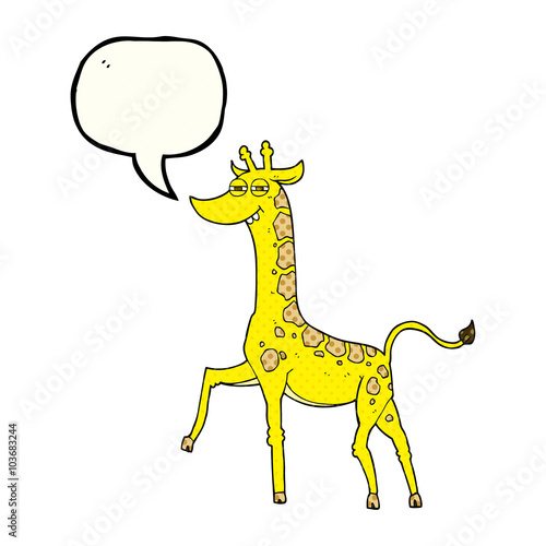 comic book speech bubble cartoon giraffe