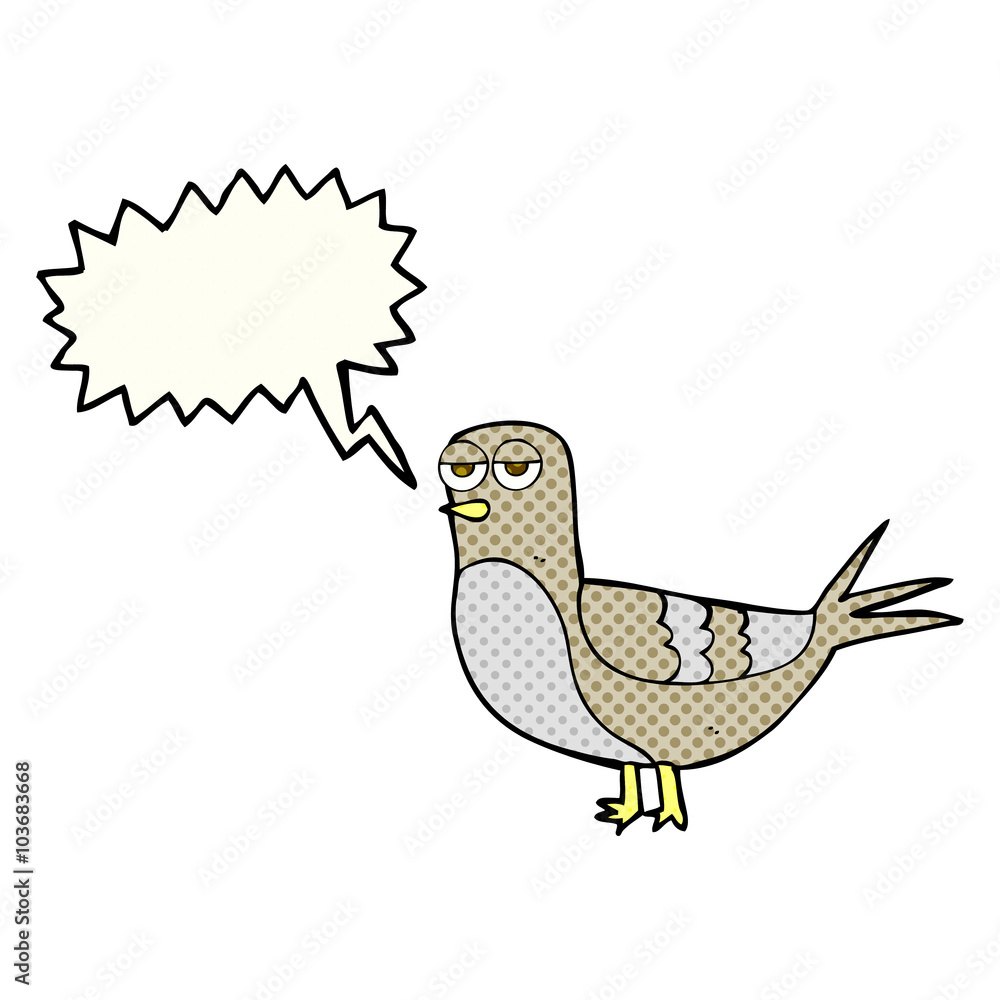 comic book speech bubble cartoon pigeon Stock Vector | Adobe Stock