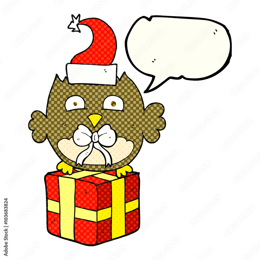 comic book speech bubble cartoon christmas owl comic book speech bubble cartoon christmas owl