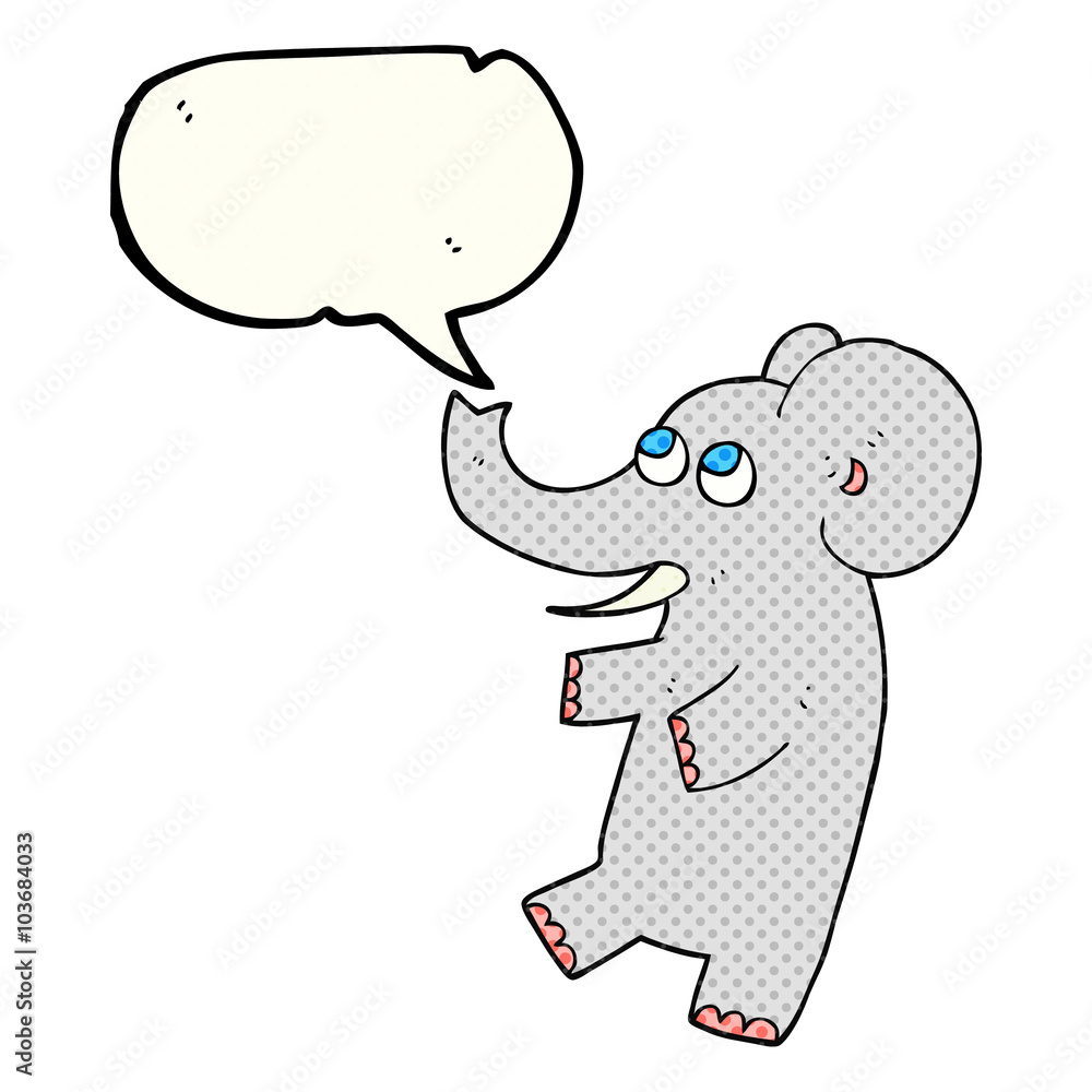 comic book speech bubble cartoon cute elephant comic book speech bubble cartoon cute elephant