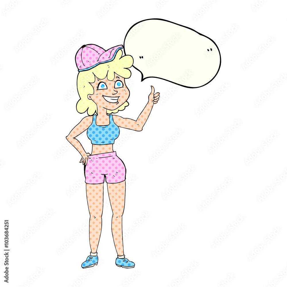happy gym woman giving thumbs up symbol happy gym woman giving thumbs up symbol